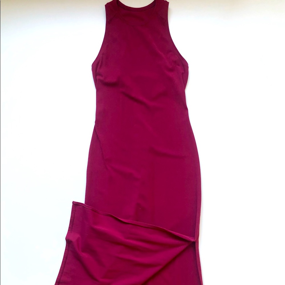 Lululemon Maxi Dress w/high split, tank back.